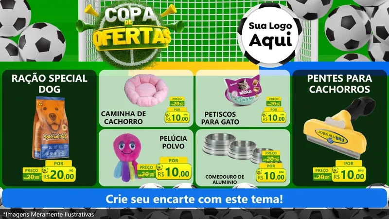 Modelo de TV para TV Horizontal com o tema Copa De Ofertas para Pet Shop