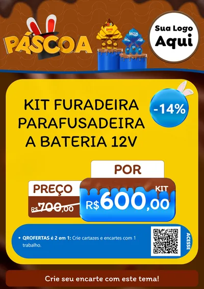 Modelo de Cartaz para Cartaz A4 Vertical com o tema Páscoa para Maquinas e Ferramentas