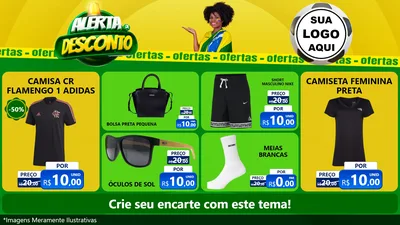 Modelo de TV para TV Horizontal com o tema Alerta de Desconto para Roupas e acessórios