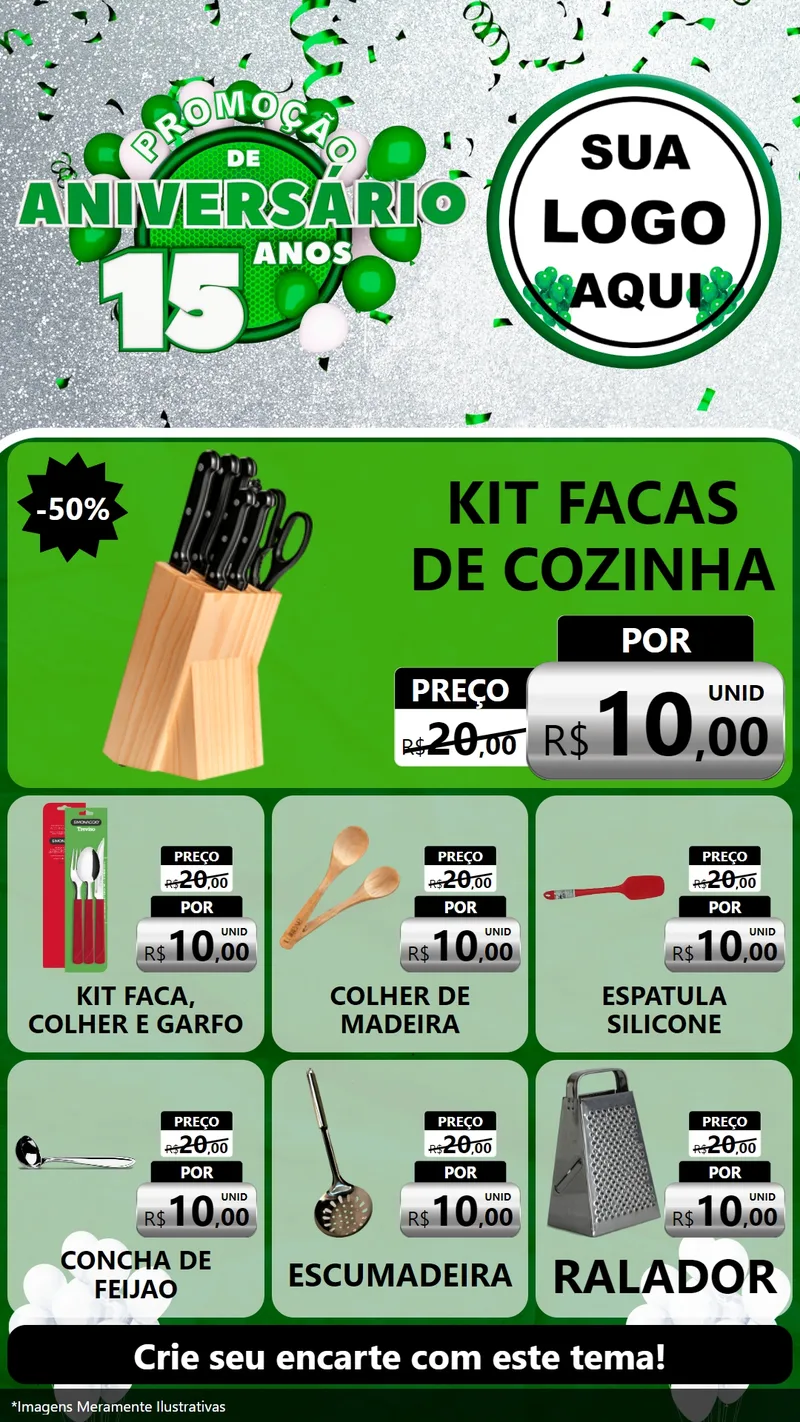 Modelo de Rede Social para Stories com o tema Promoção de Aniversário - 15 Anos para Utilidades Domésticas