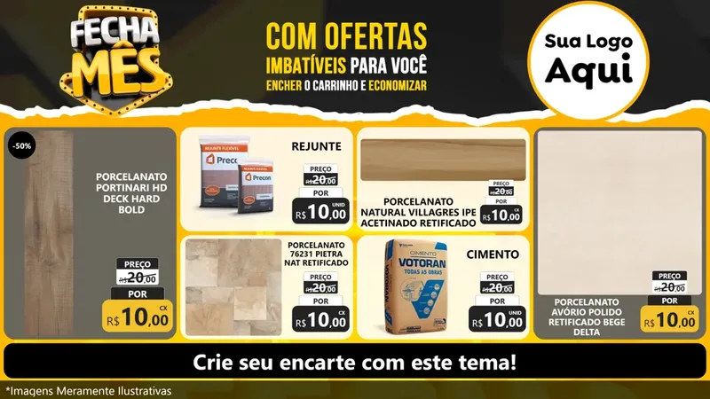 Modelo de TV para TV Horizontal com o tema Fecha Mês para Pisos e revestimentos