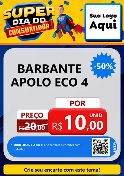 Modelo de Cartaz para Cartaz A4 Vertical com o tema Super Dia do Consumidor para Armarinho e Aviamentos