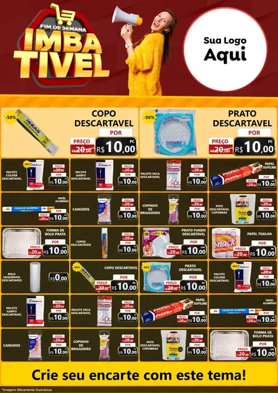 Modelo de Encarte para Encarte A4 Vertical com o tema Fim de Semana Imbatível para Embalagens