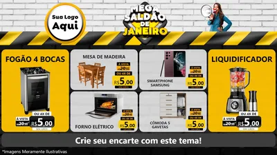Modelo de TV para TV Horizontal com o tema Mega Saldão de Janeiro para Móveis e Eletro