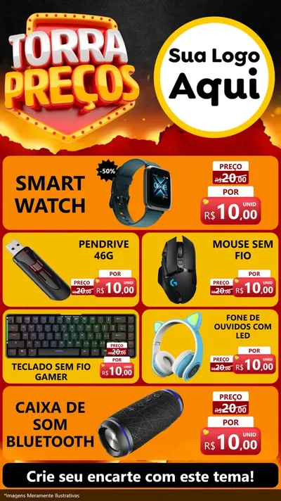 Modelo de TV para TV Vertical com o tema Torra Preços para Informática