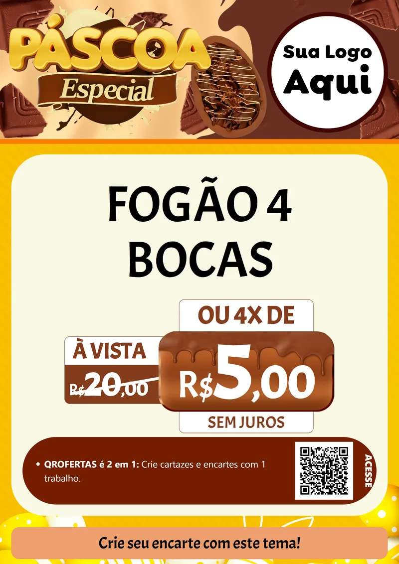 Modelo de Cartaz para Cartaz A4 Vertical com o tema Páscoa Especial para Móveis e Eletro