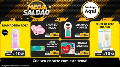 Modelo de TV para TV Horizontal com o tema Mega Saldão para Bebês