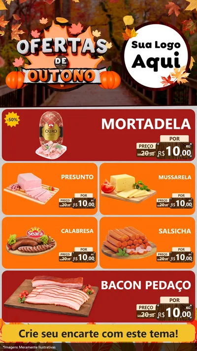 Modelo de TV para TV Vertical com o tema Ofertas de Outono para Frios e Laticínios