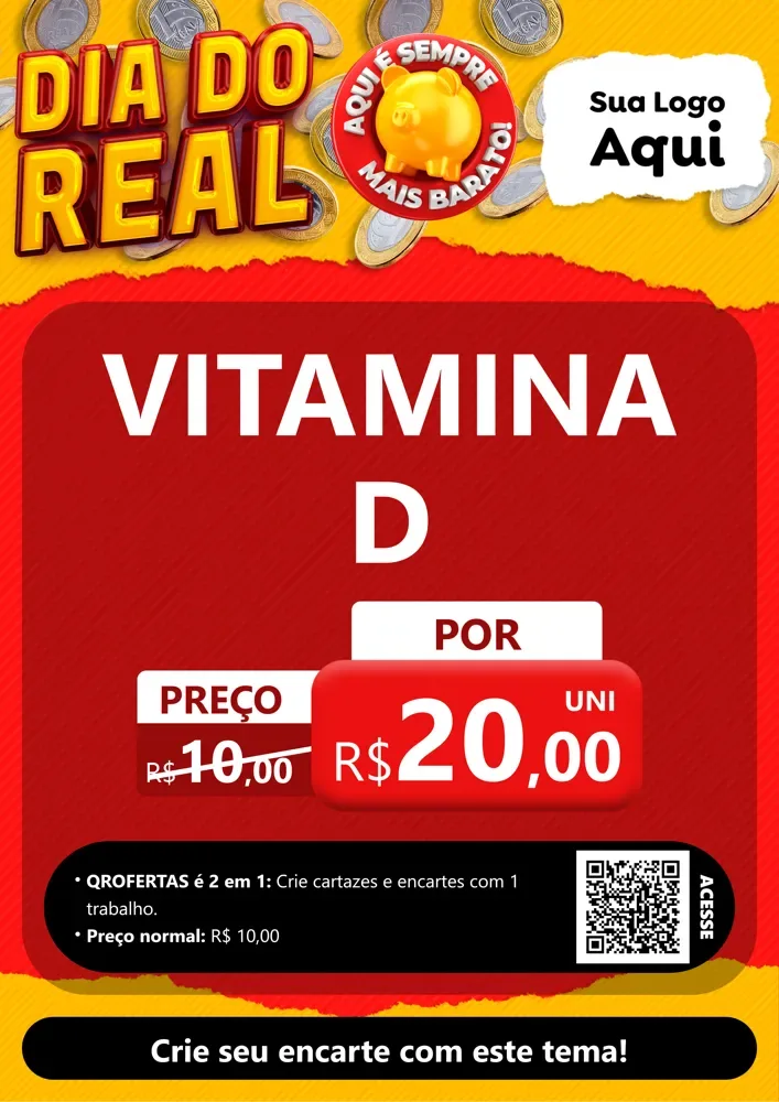 Modelo de Cartaz para Cartaz A4 Vertical com o tema Dia Do Real para Farmácia