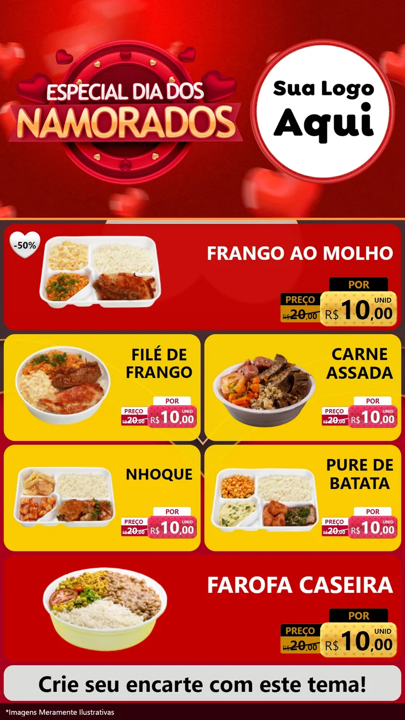 Modelo de TV para TV Vertical com o tema Especial Dia Dos Namorados para Restaurante