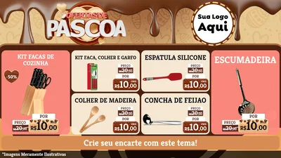 Modelo de TV para TV Horizontal com o tema Ofertas de Páscoa para Utilidades Domésticas