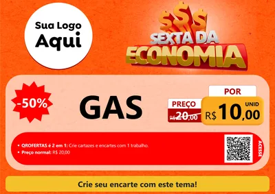 Modelo de Cartaz para Cartaz A4 Horizontal com o tema Sexta da Economia para Água e gás