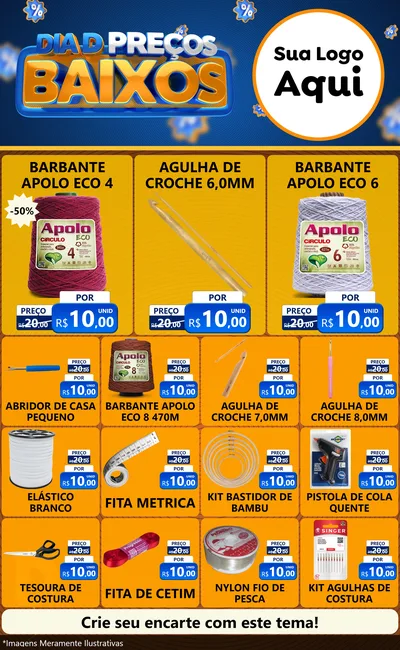 Modelo de Encarte para Encarte Grande com o tema Dia D Preço Baixo para Armarinho e Aviamentos