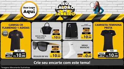 Modelo de TV para TV Horizontal com o tema Mega Saldão de Janeiro para Roupas e acessórios
