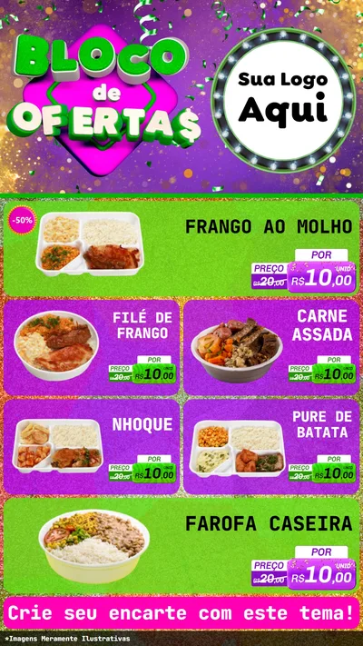 Modelo de TV para TV Vertical com o tema Bloco de Ofertas para Restaurante