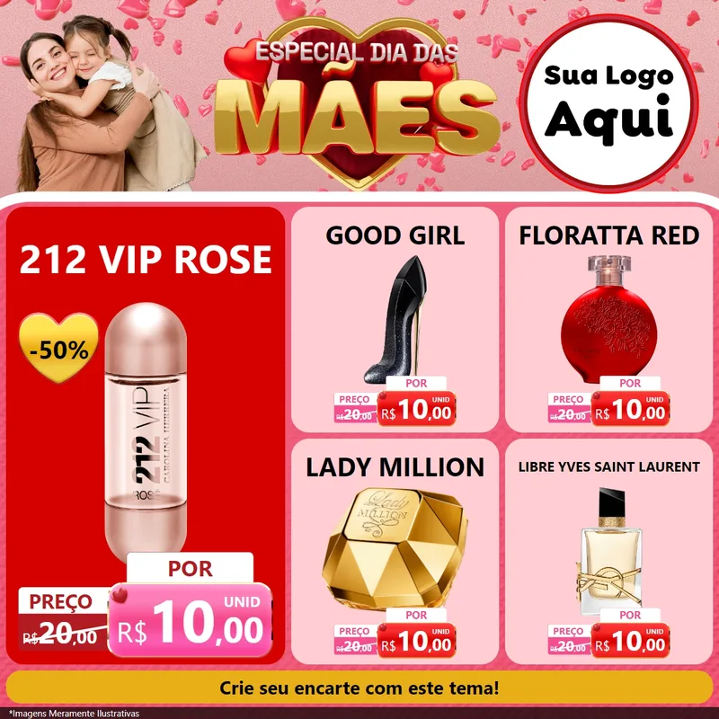 Modelo de Rede Social para Feed Facebook com o tema Especial Dia Das Mães para Perfumes