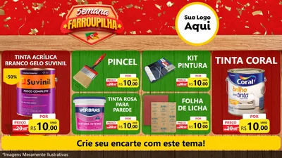 Modelo de TV para TV Horizontal com o tema Semana Farroupilha para Tintas e Ferramentas