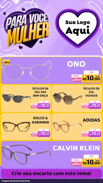 Modelo de TV para TV Vertical com o tema Para Você, Mulher para Óticas
