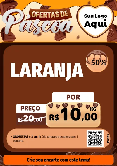Modelo de Cartaz para Cartaz A4 Vertical com o tema Ofertas de Páscoa para Hortifrúti