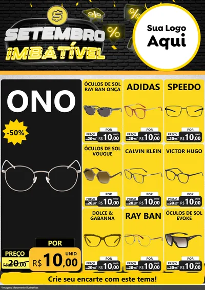 Modelo de Encarte para Encarte A4 Vertical com o tema Setembro Imbatível para Óticas
