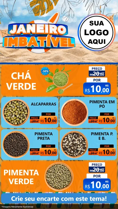 Modelo de TV para TV Vertical com o tema Janeiro Imbatível para Produtos Naturais