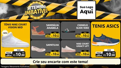 Modelo de TV para TV Horizontal com o tema Setembro Imbatível para Calçados