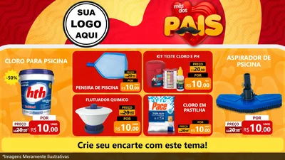 Modelo de TV para TV Horizontal com o tema Mês Dos Pais para Produtos para Piscina