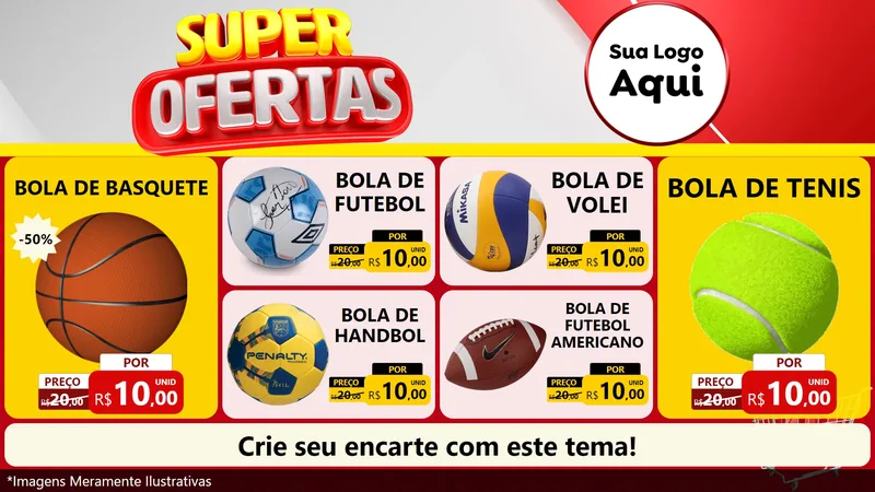 Modelo de TV para TV Horizontal com o tema Super Ofertas para Artigos Esportivos