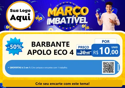 Modelo de Cartaz para Cartaz A4 Horizontal com o tema Março Imbatível para Armarinho e Aviamentos