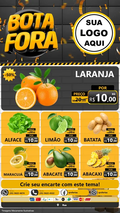 Modelo de Rede Social para Stories com o tema Bota Fora para Hortifrúti