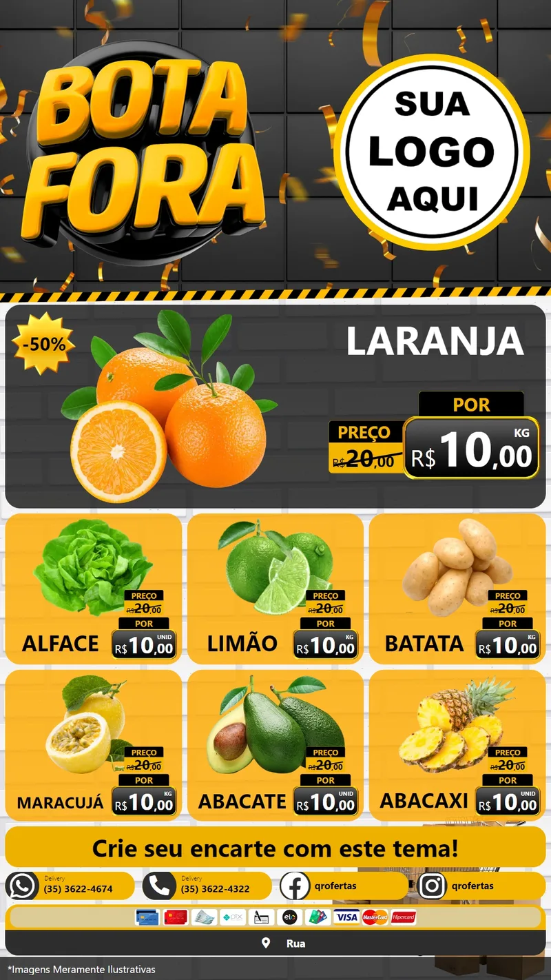 Modelo de Rede Social para Stories com o tema Bota Fora para Hortifrúti