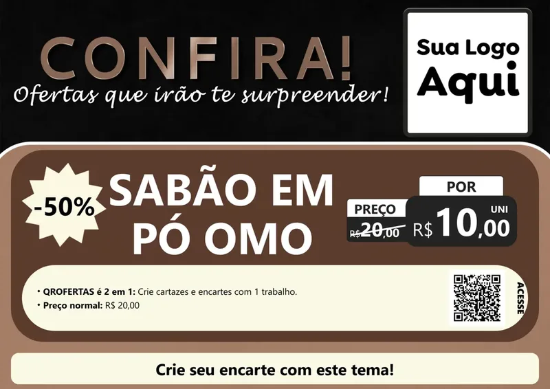 Modelo de Cartaz para Cartaz A4 Horizontal com o tema Confira! Ofertas que irão te surpreender! para Produtos de Limpeza