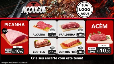 Modelo de TV para TV Horizontal com o tema Açougue para Açougue