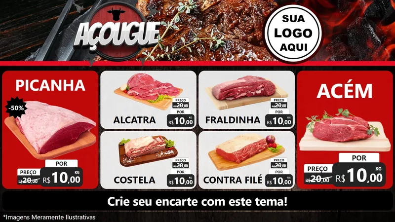 Modelo de TV para TV Horizontal com o tema Açougue para Açougue