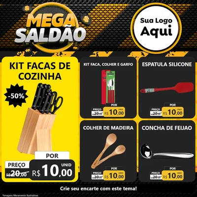 Modelo de Rede Social para Feed Facebook com o tema Mega Saldão para Utilidades Domésticas