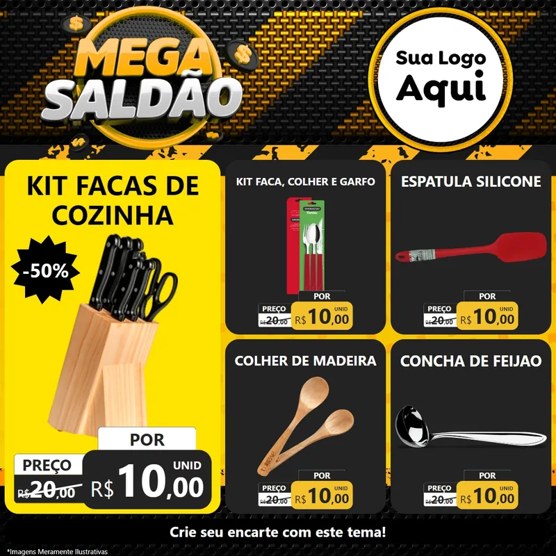 Modelo de Rede Social para Feed Facebook com o tema Mega Saldão para Utilidades Domésticas