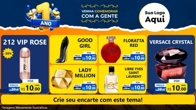 Modelo de TV para TV Horizontal com o tema Um Ano de Aniversário para Perfumes