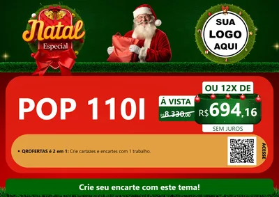Modelo de Cartaz para Cartaz A4 Horizontal com o tema Natal Especial para Concessionaria de Motos
