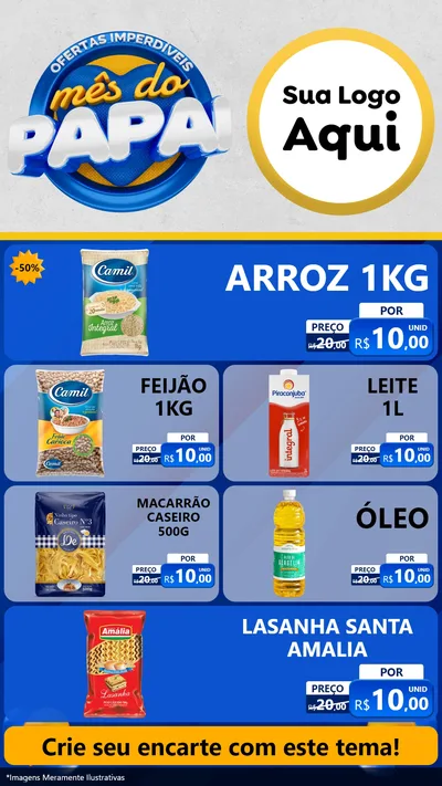 Modelo de TV para TV Vertical com o tema Ofertas Imperdíveis Mês Do Papai para Supermercado