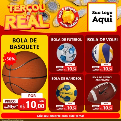 Modelo de Rede Social para Feed Facebook com o tema Terçou do Real para Artigos Esportivos