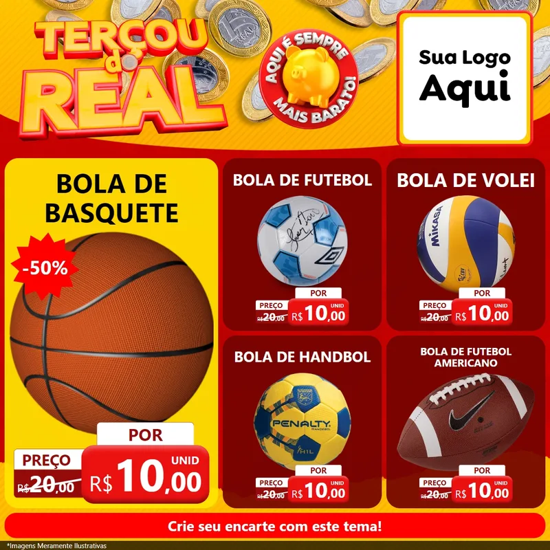 Modelo de Rede Social para Feed Facebook com o tema Terçou do Real para Artigos Esportivos