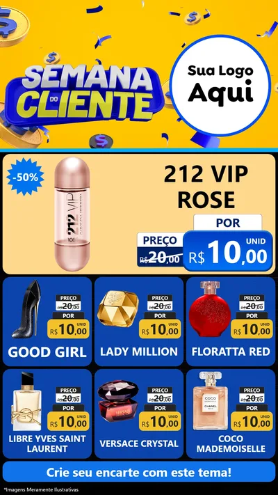 Modelo de Rede Social para Stories com o tema Semana do Cliente para Perfumes