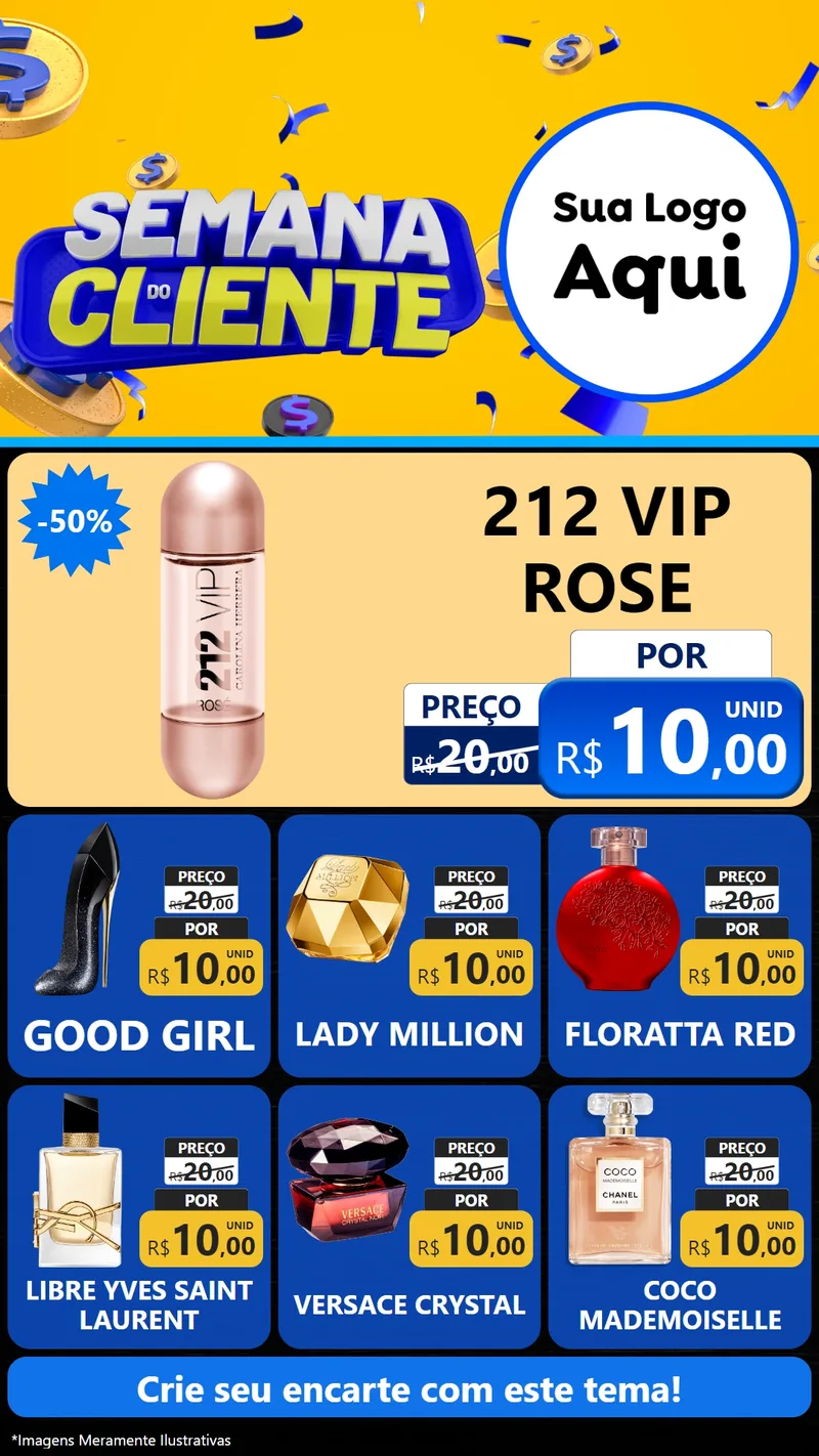Modelo de Rede Social para Stories com o tema Semana do Cliente para Perfumes