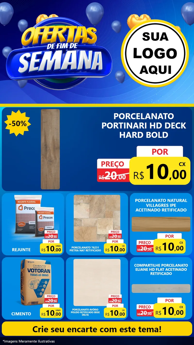 Modelo de Rede Social para Stories com o tema Ofertas de Fim de Semana para Pisos e revestimentos