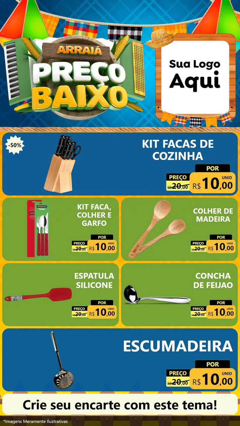 Modelo de TV para TV Vertical com o tema Arraiá de Preço Baixo - Junina para Utilidades Domésticas