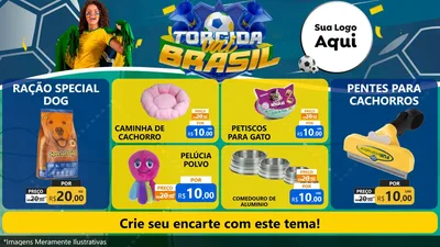 Modelo de TV para TV Horizontal com o tema Torcida Vai Brasil - Copa para Pet Shop