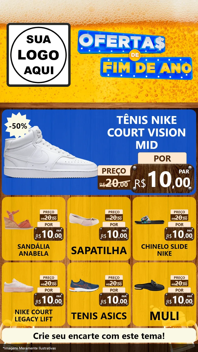 Modelo de Rede Social para Stories com o tema Ofertas de Fim de Ano para Calçados