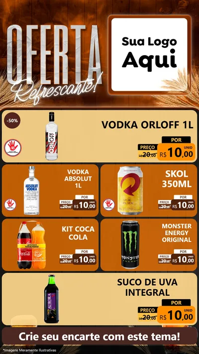 Modelo de TV para TV Vertical com o tema Oferta Refrescante! para Distribuidora de bebidas