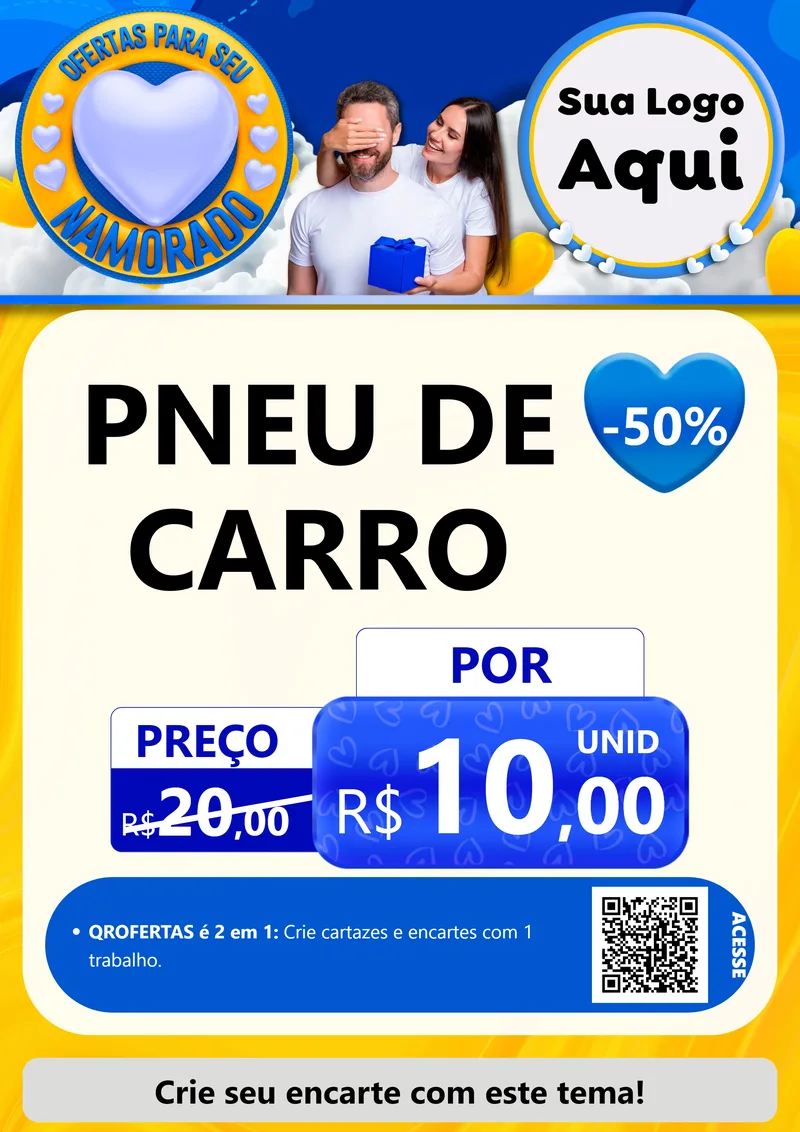 Modelo de Cartaz para Cartaz A4 Vertical com o tema Ofertas Para Seu Namorado para Auto peças