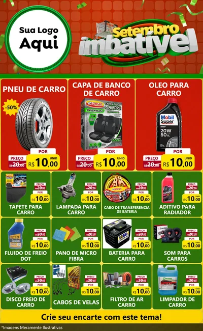 Modelo de Encarte para Encarte Grande com o tema Setembro Imbatível para Auto peças